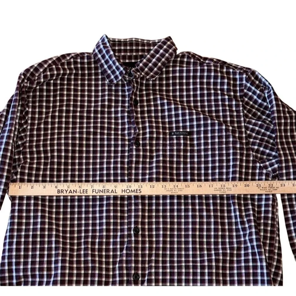 Nautica Men's Plaid Long Sleeve Button-Up Shirt Multicolor Casual‎ large preppy